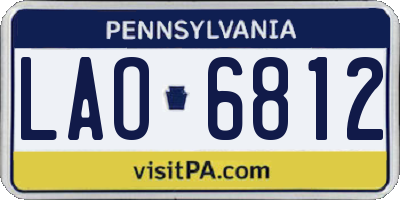 PA license plate LAO6812