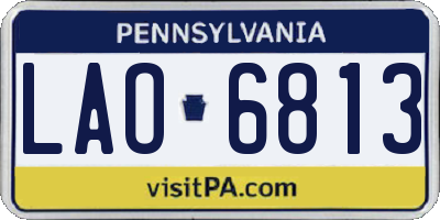 PA license plate LAO6813