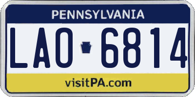 PA license plate LAO6814