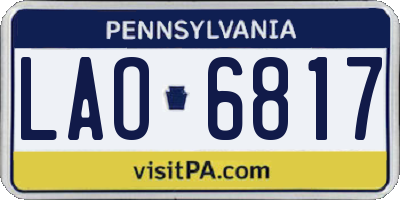 PA license plate LAO6817