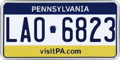 PA license plate LAO6823