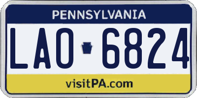 PA license plate LAO6824
