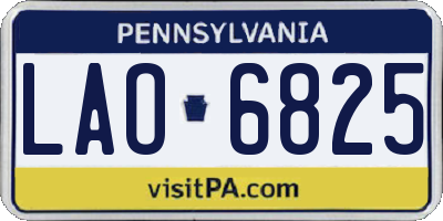 PA license plate LAO6825