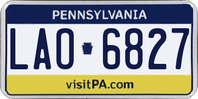 PA license plate LAO6827