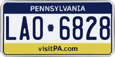 PA license plate LAO6828