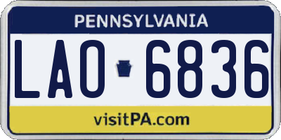 PA license plate LAO6836