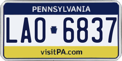 PA license plate LAO6837