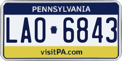 PA license plate LAO6843