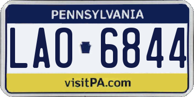 PA license plate LAO6844