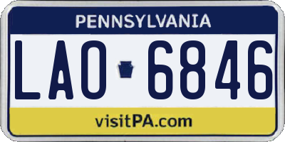 PA license plate LAO6846