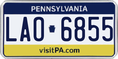 PA license plate LAO6855