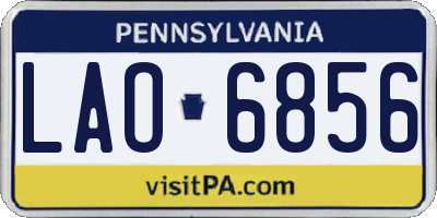 PA license plate LAO6856