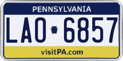 PA license plate LAO6857