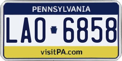 PA license plate LAO6858