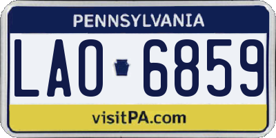PA license plate LAO6859