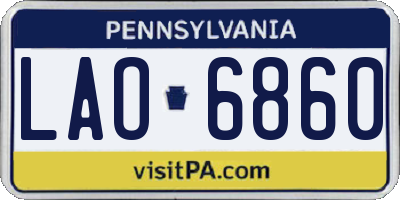 PA license plate LAO6860