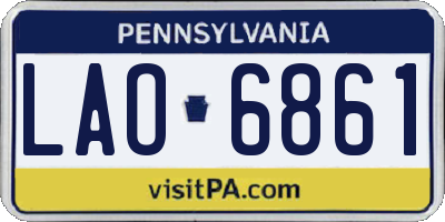 PA license plate LAO6861
