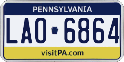 PA license plate LAO6864