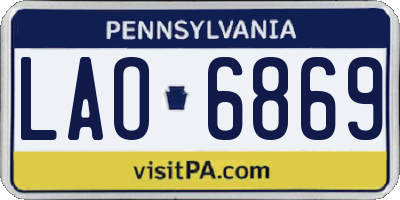 PA license plate LAO6869