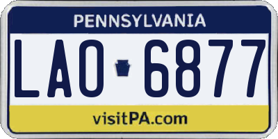 PA license plate LAO6877