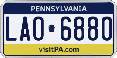 PA license plate LAO6880