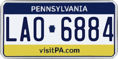 PA license plate LAO6884