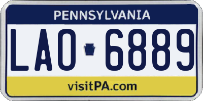 PA license plate LAO6889