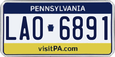 PA license plate LAO6891