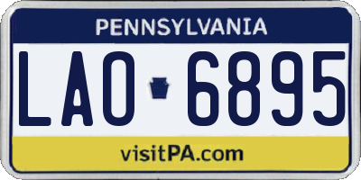 PA license plate LAO6895