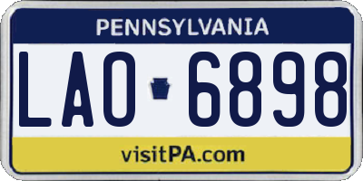 PA license plate LAO6898