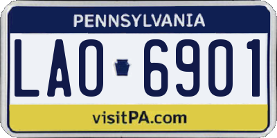PA license plate LAO6901