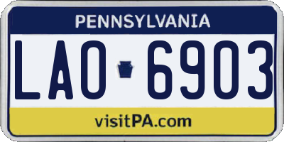 PA license plate LAO6903