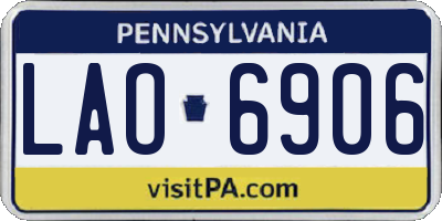 PA license plate LAO6906