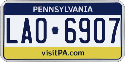 PA license plate LAO6907