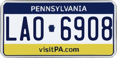 PA license plate LAO6908