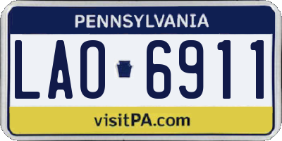 PA license plate LAO6911