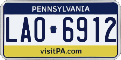 PA license plate LAO6912