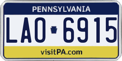 PA license plate LAO6915