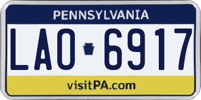 PA license plate LAO6917