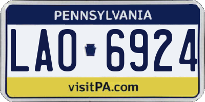 PA license plate LAO6924
