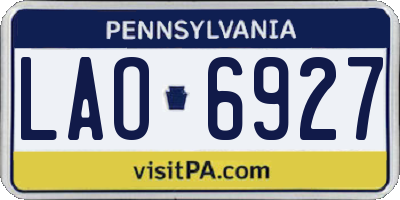 PA license plate LAO6927