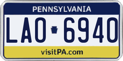 PA license plate LAO6940