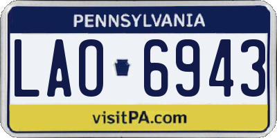 PA license plate LAO6943