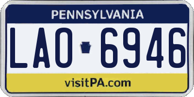PA license plate LAO6946