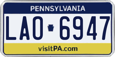 PA license plate LAO6947