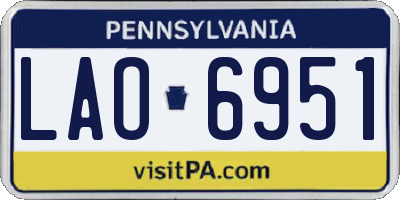 PA license plate LAO6951