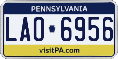 PA license plate LAO6956