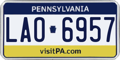 PA license plate LAO6957