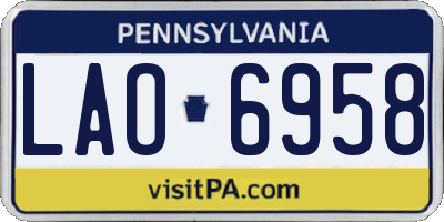 PA license plate LAO6958