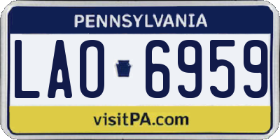 PA license plate LAO6959